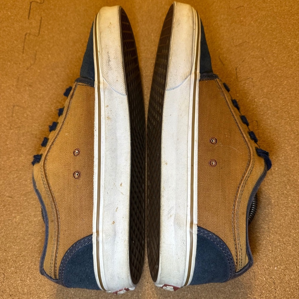 Vans Chima Ferguson Pro Mens 10 Blue Tan Skate Shoes Canvas Suede Checkerboard - Picture 5 of 11